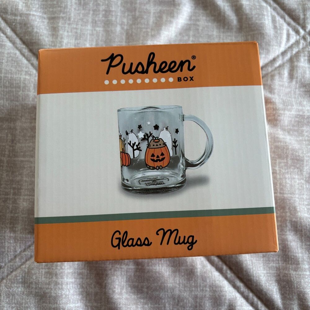 NIB Pusheen Box Exclusive Fall Halloween Pumpkin Mug Coffee Cup Collectible